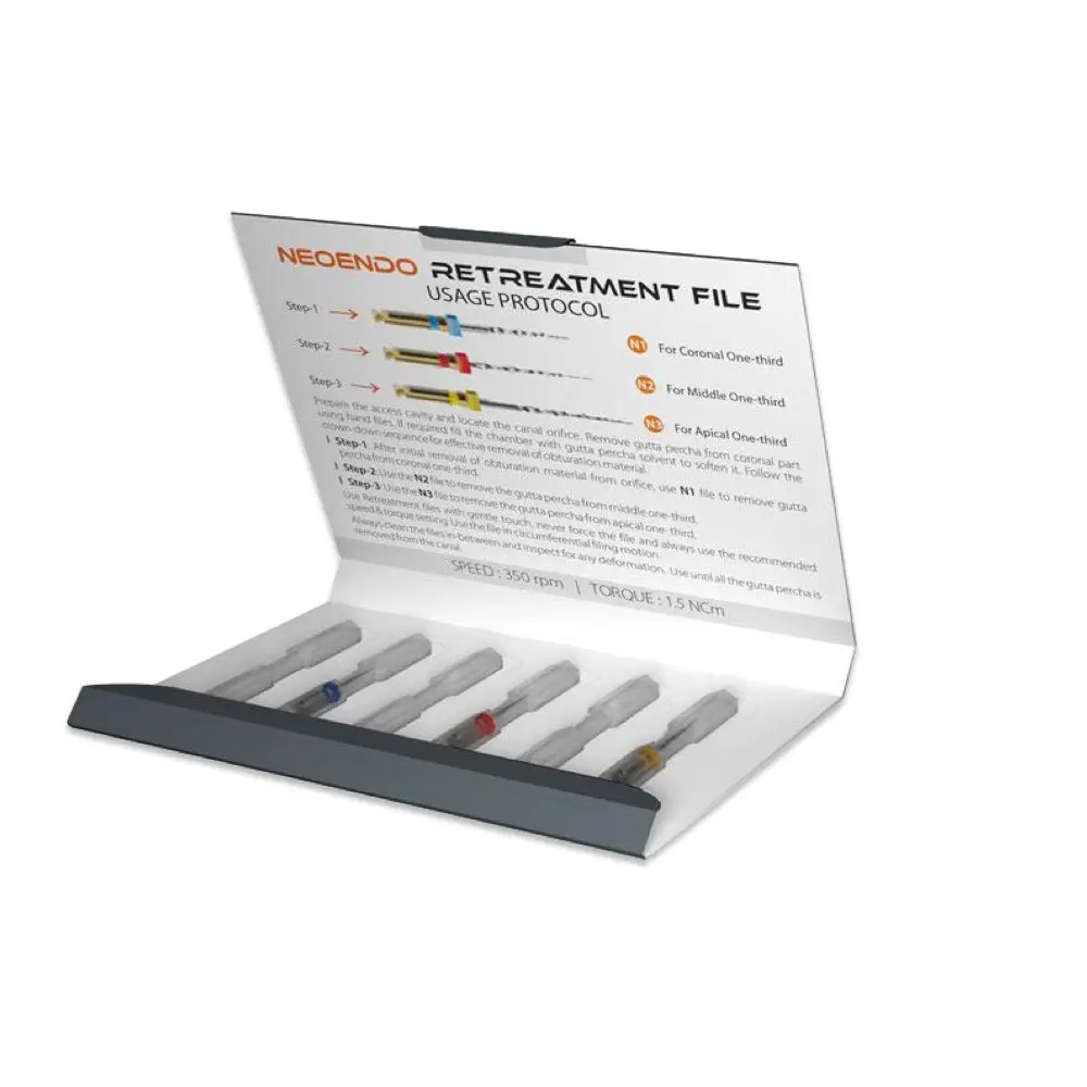 NeoEndo Root Canal NITI Retreatment 25mm N1-N3 Dental Stainless Steel Rotary Orthodontic Instrument Consumable Pack of 3 File