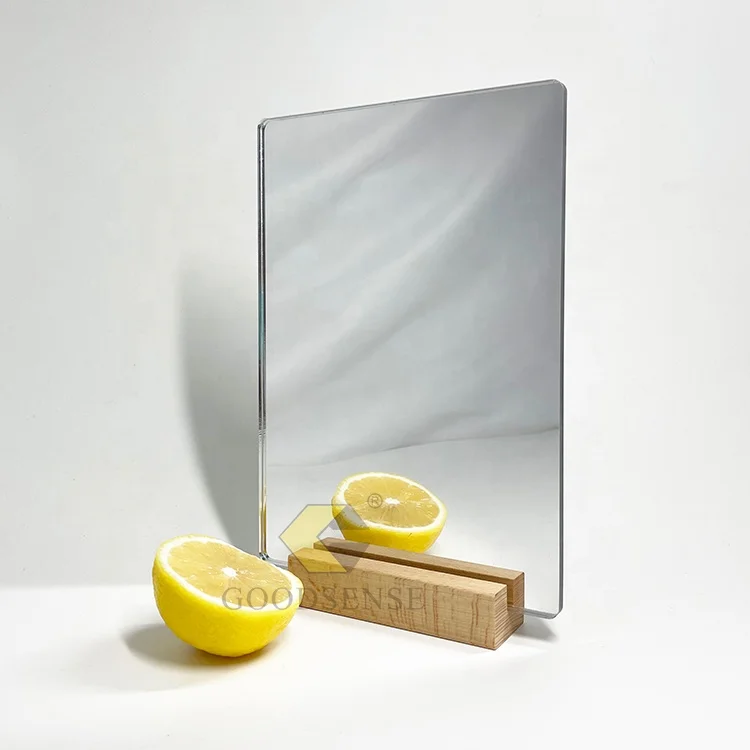Goodsense Silver Polystyrene Frameless One Way Mirror Wholesale Styrofoam Sheet Hips Plastic PS Mirror Adhesive for Home Gym