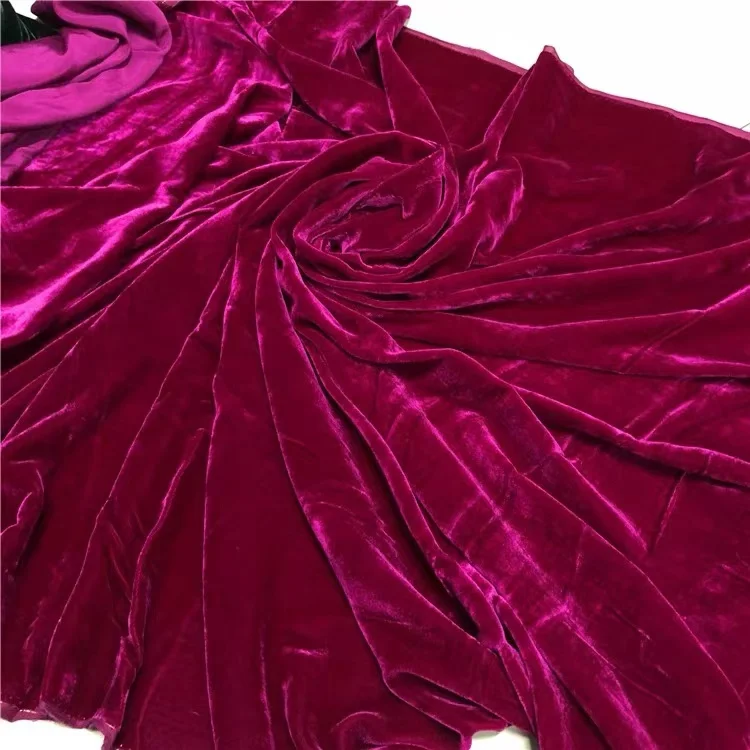 20% Silk 80% Viscose Premium Velvet Fabric 140mm Width High Quality for Mixed Genre Dresses
