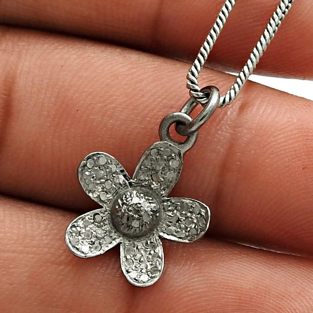 Beautiful design diamond black rhodium & gold plated Star pendant for girl 925 sterling silver jewelry handmade fine pendants