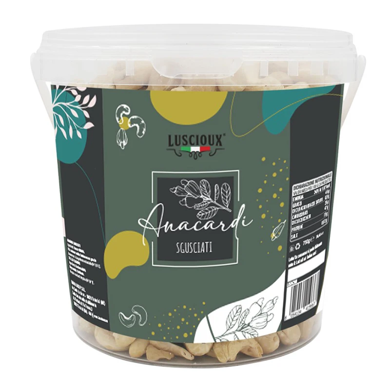 High Quality Italian Products Cashew Nuts - Nuts Kernels Bucket 750g Raw Cashew Nuts - Healthy Snacks
