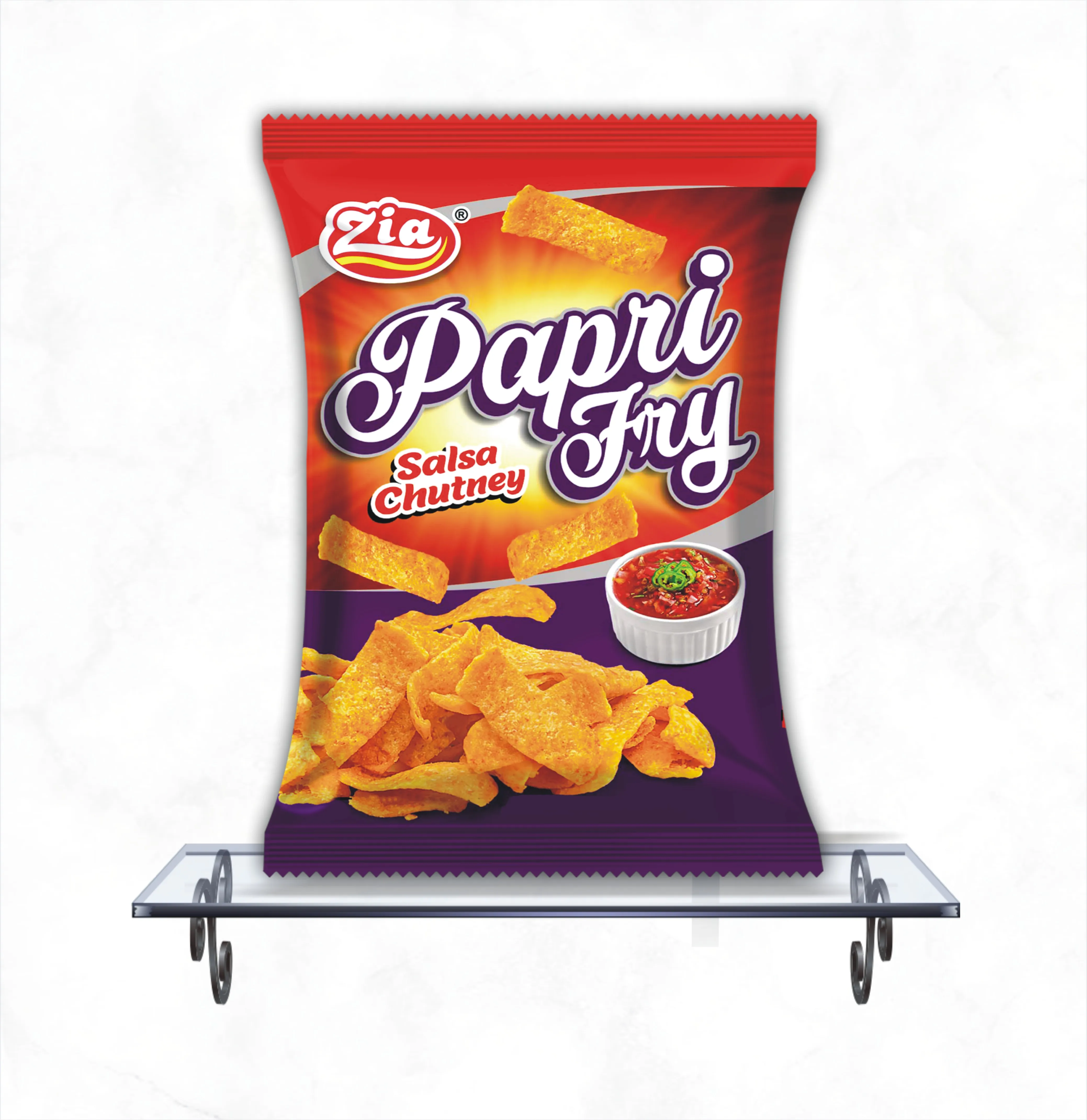 Exotic Flavored Zia Papri Fry Salsa Hot Spicy Crispy Wheat Rice & Gram Flour Snacks Cheap Price Best Quality Economical Pack