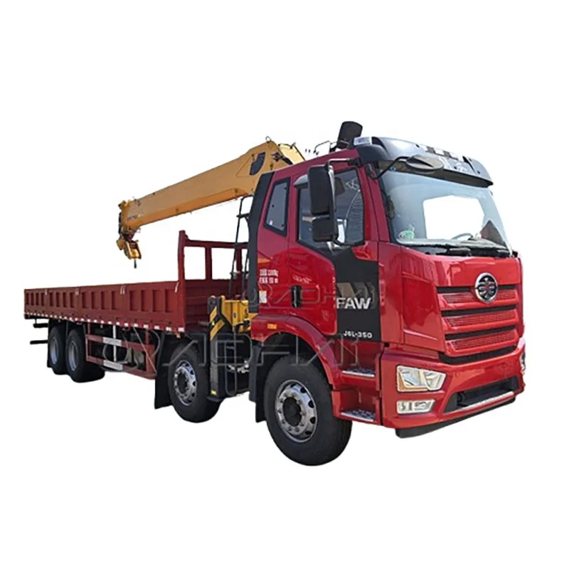 High Quality China FAW J6L 6x4 8x4 Truck with 15 Ton Cargo Crane