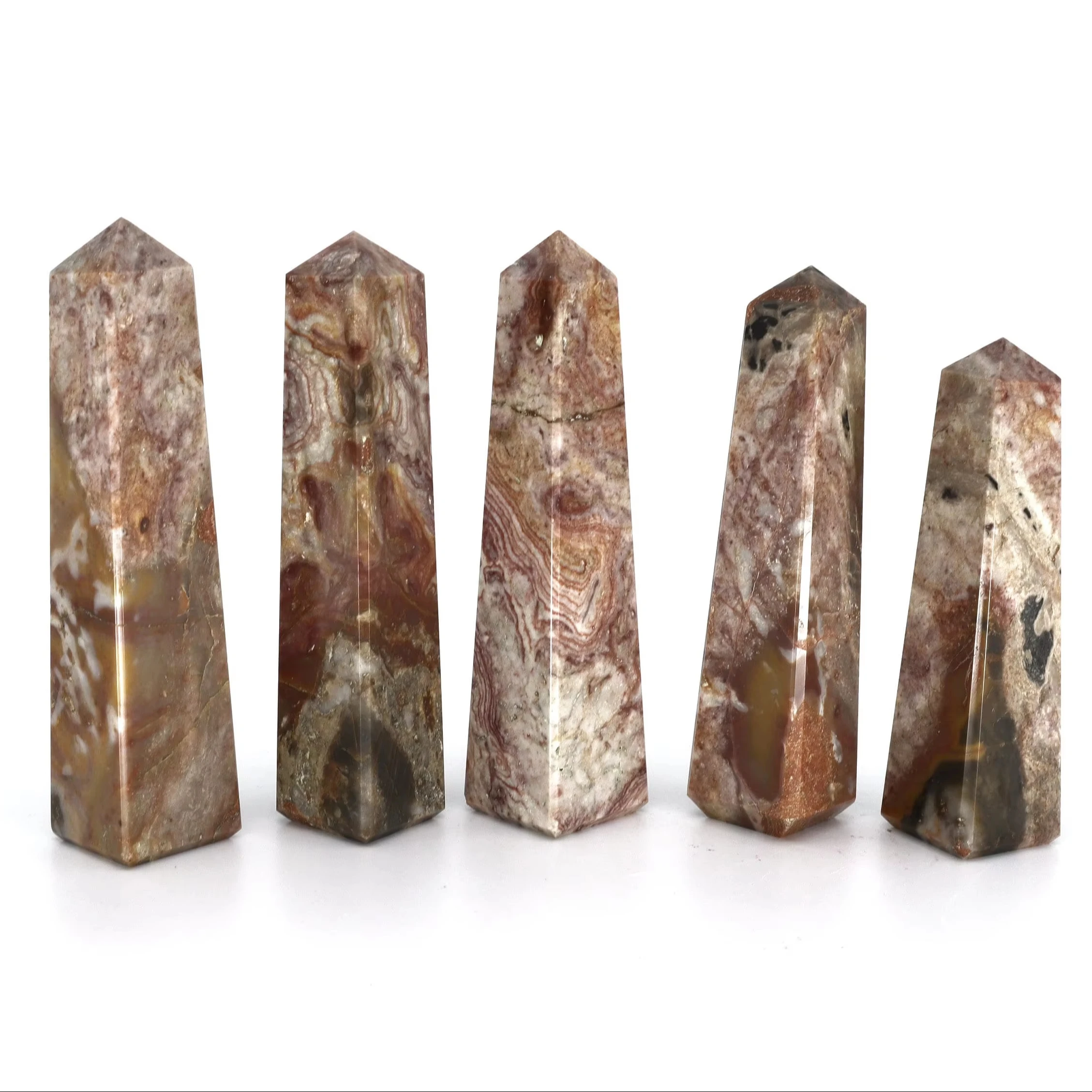 Top Quality Natural Rosetta Jasper Point Custom Rossetta Jasper Stone Of Endurance Creativity Stamina Loose Gemstone for Gifting