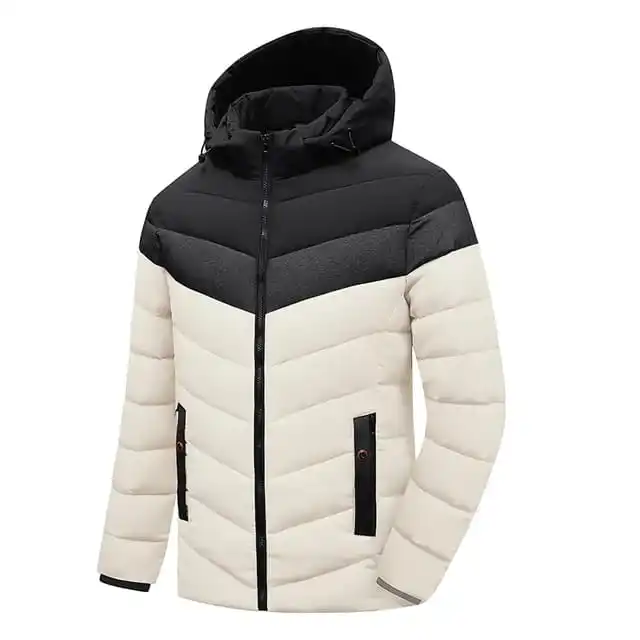 Hot Selling Custom Contrast Mens Plus Size Padded Coat Bubble Puffer Hooded Parka Jacket Warm Winter Men Jacket