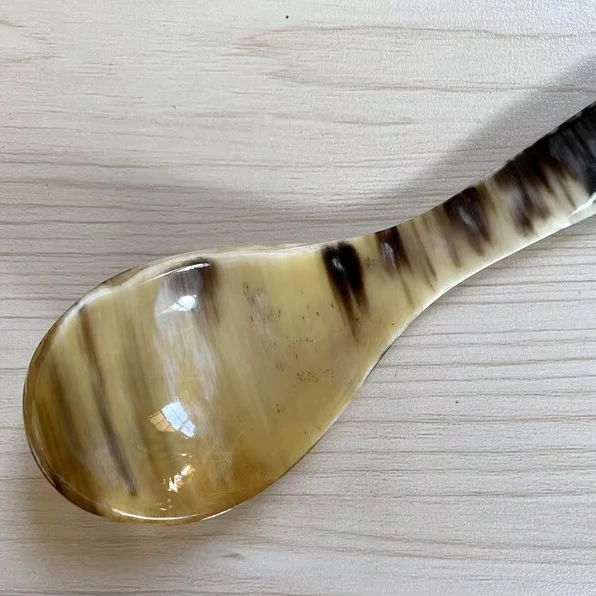 Handcrafted Horn Spoons Buffalo and Cow Collections for Stylish Table Settings