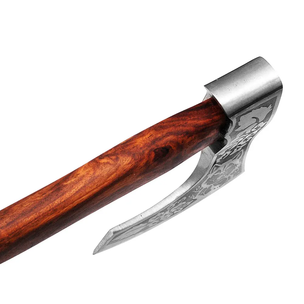 High Quality Carbon Steel blade wood Handle Axe Outdoor Hand Forged Camping Axe With Protected Cover for sale