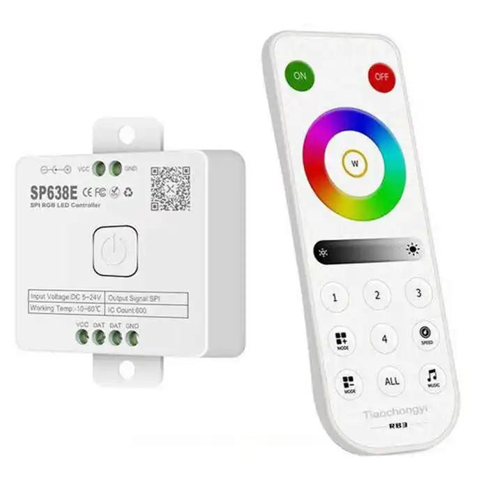 Лидер продаж SP638E SPI RGB светодиодный контроллер RF 2 4G пульт дистанционного управления пиксельный магический цветной диммер WS2811 SK6812 WS2812B Светодиодная лента