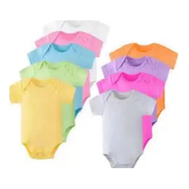 Wholesale Unisex Envelope Collar Plain Short Sleeve 100% Organic Combed Cotton T-Shirts Infant Baby Long Sleeve Lace Bodysuit