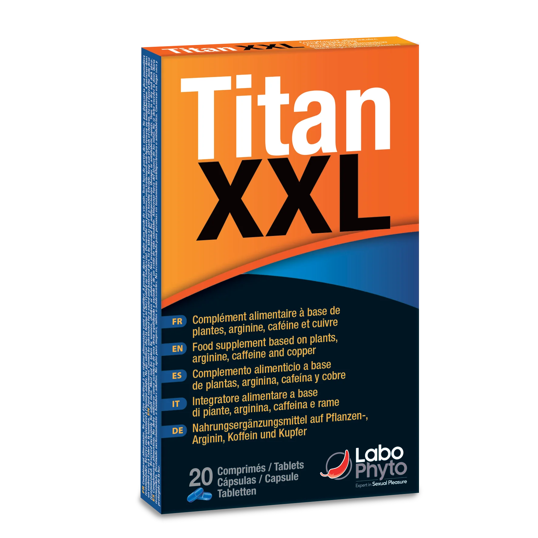 TITAN XXL 20 tablets Food supplement with vitamins for improved erection, stimulant with tribulus ginseng