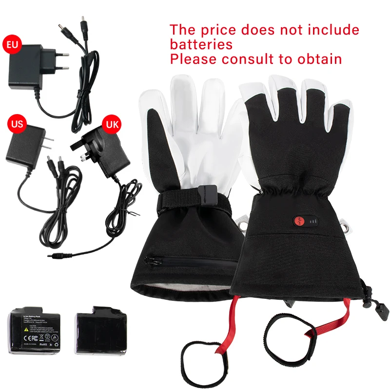 High quality Waterproof Winter Sports Motorcycle Ski Snow Handcuffs Gloves Mitten Warmer Heated Insulated Glove For Men Women