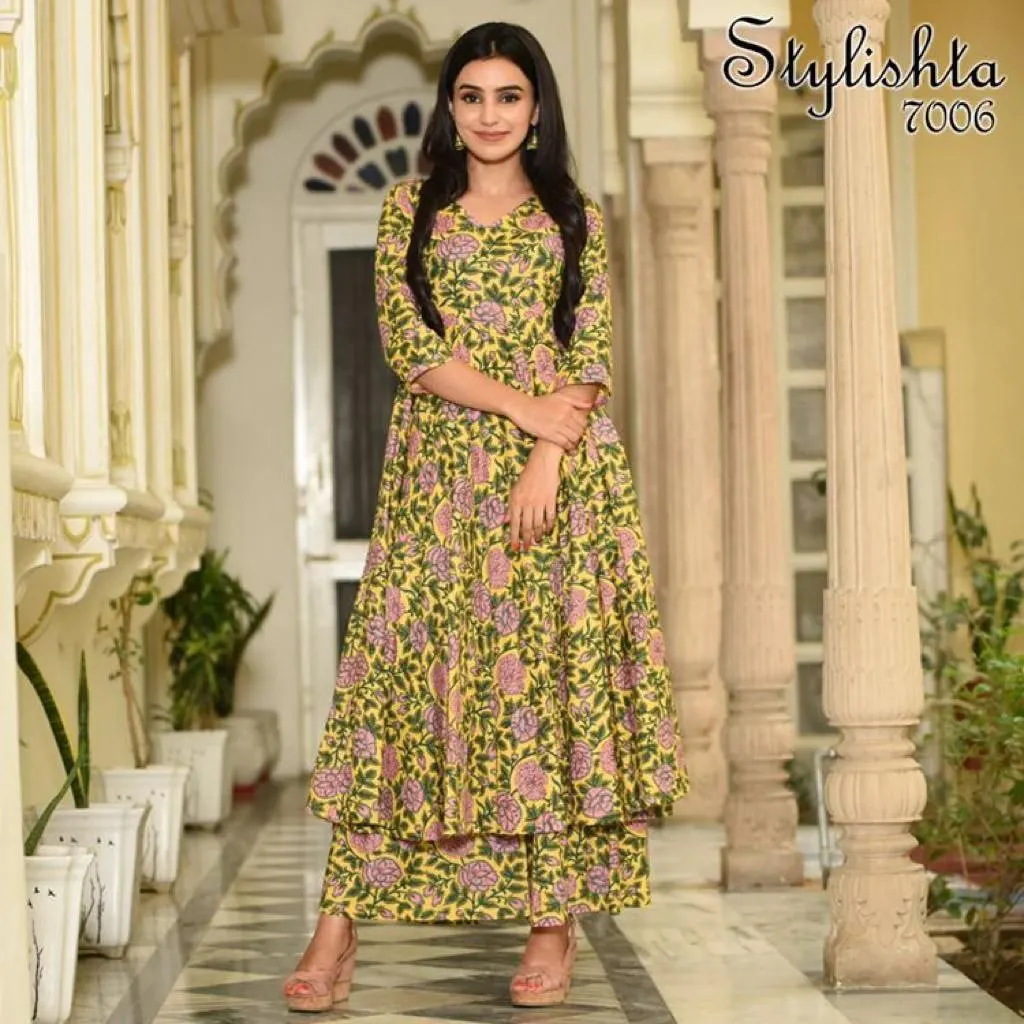 indian gown with maslin fabric digital printed work long gown anarkali gown