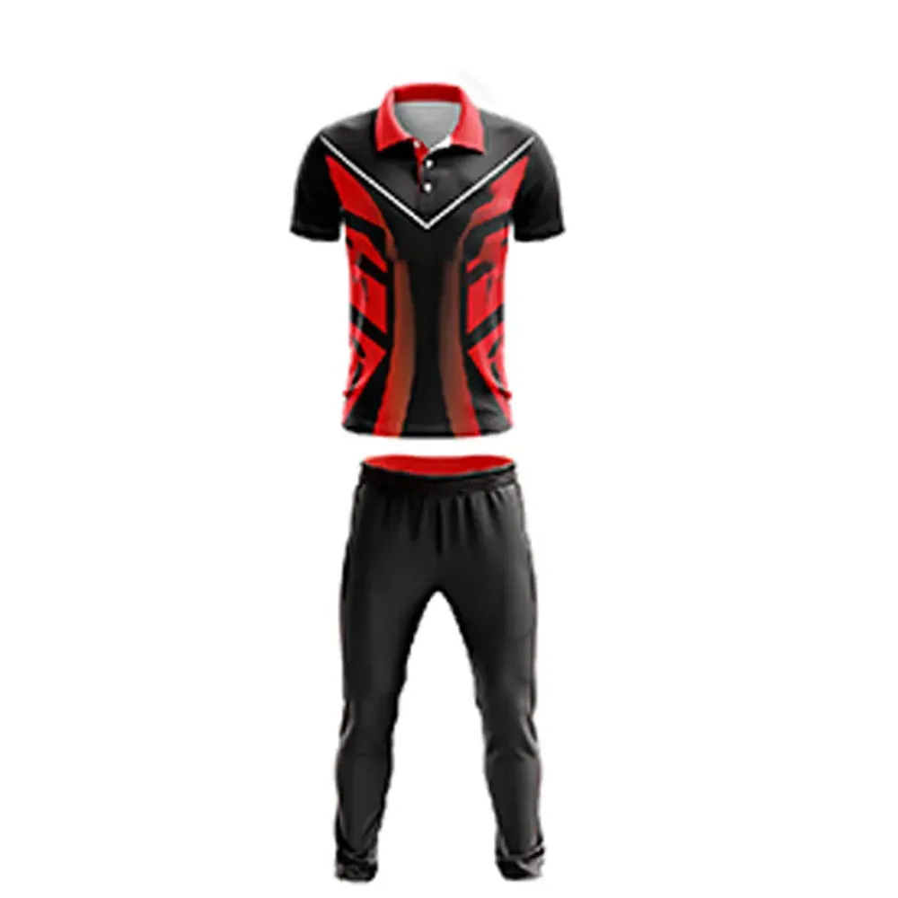 Более крупное изображение для сравнения, Высококачественная футболка и брюки для крикета, Униформа с индивидуальным логотипом, оптовая продажа, дышащие