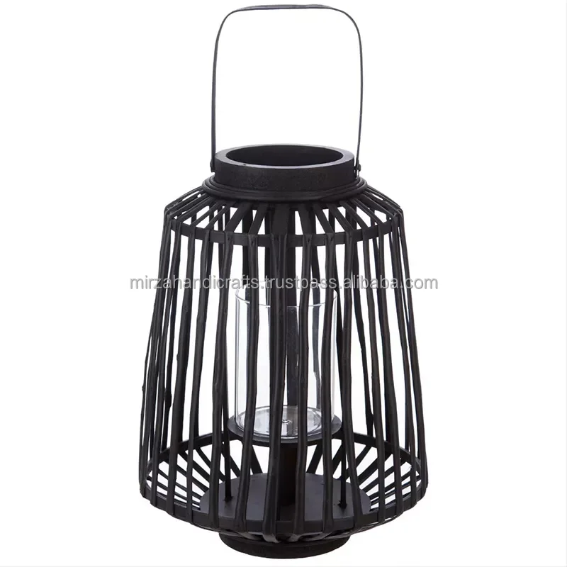 Elegant Traditional Metal Decorative Lantern Candle Holder matte black for Indoor Outdoor Events Parities Vintage Style