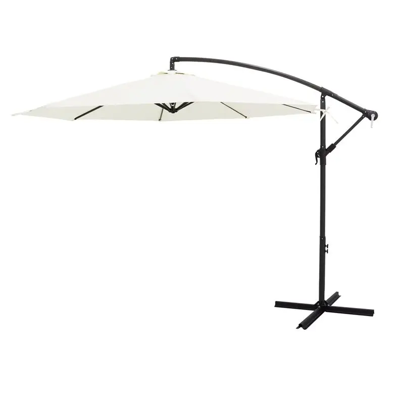 Customization Patio Cafe Aluminum Cantilever Large Solar Restaurant Umbrella Outdoor Parasol Huge Red Bull Beach Umbrella