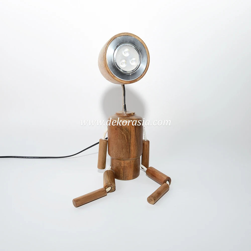 Unique Shaped Wooden Table Lamp, Home Decorative Wooden Standing Table Lamp for Bedroom Decor