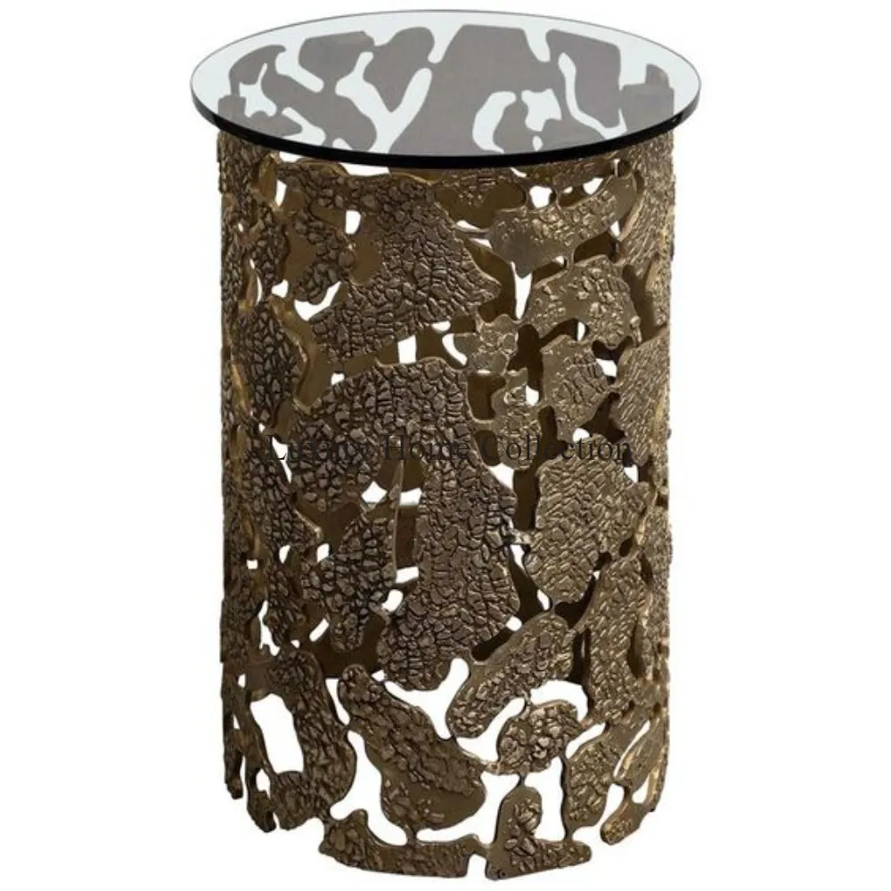 Hot Selling Metal Wires Made High Graded Gold Plated Attractive Look With Marble Round Top Coffee Tables From Indian Supplier