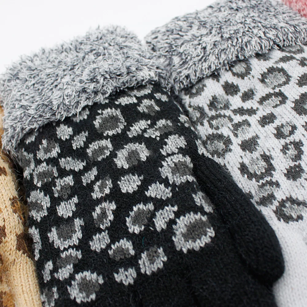Double Layer Knitted Gloves For Women