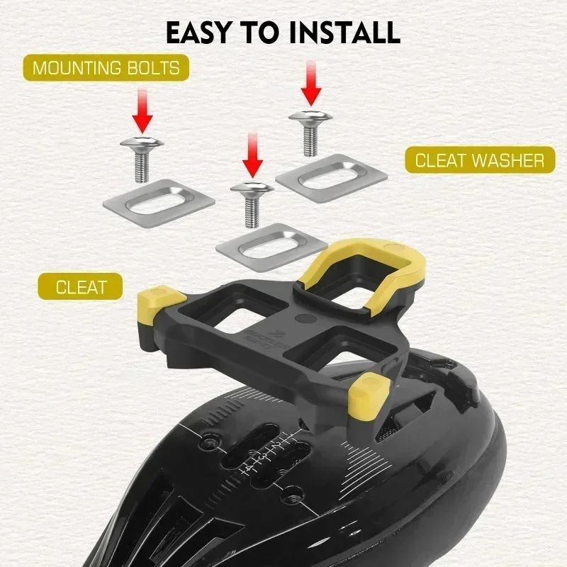 BUCKLOS road bike pedal cleats for SH10/SH11/SH12 0/2/6 degree accessories for SPD-SL bicycle pedal clip self-locking