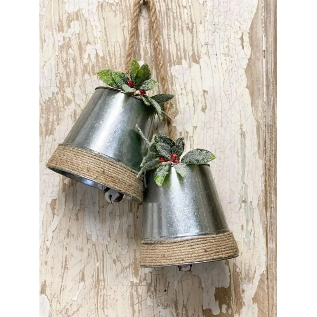 Custom Hot Design Bell Christmas Decoration Hanging Bells Ornaments Hot Selling  Galvanized Sheet Bells For Garden
