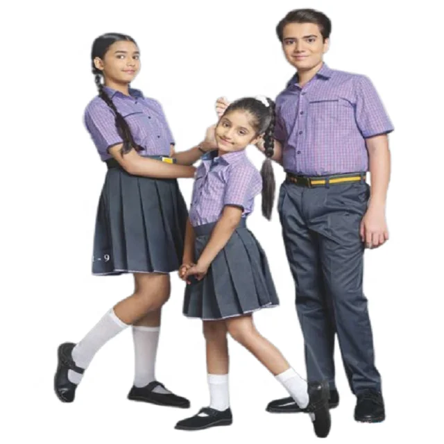 Custom Made Logo Children Student Clothing Boys and Girls Primary School High School Uniforms Set