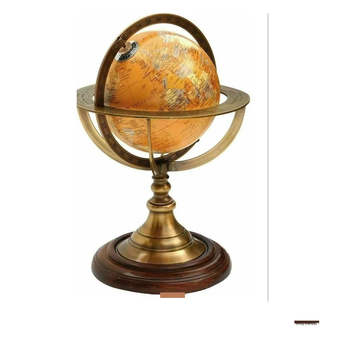 Armilarry Antique Nautical World Map Globe Ornament Table Top Decor Collectible For Use Home And Office  By Metal Overseas