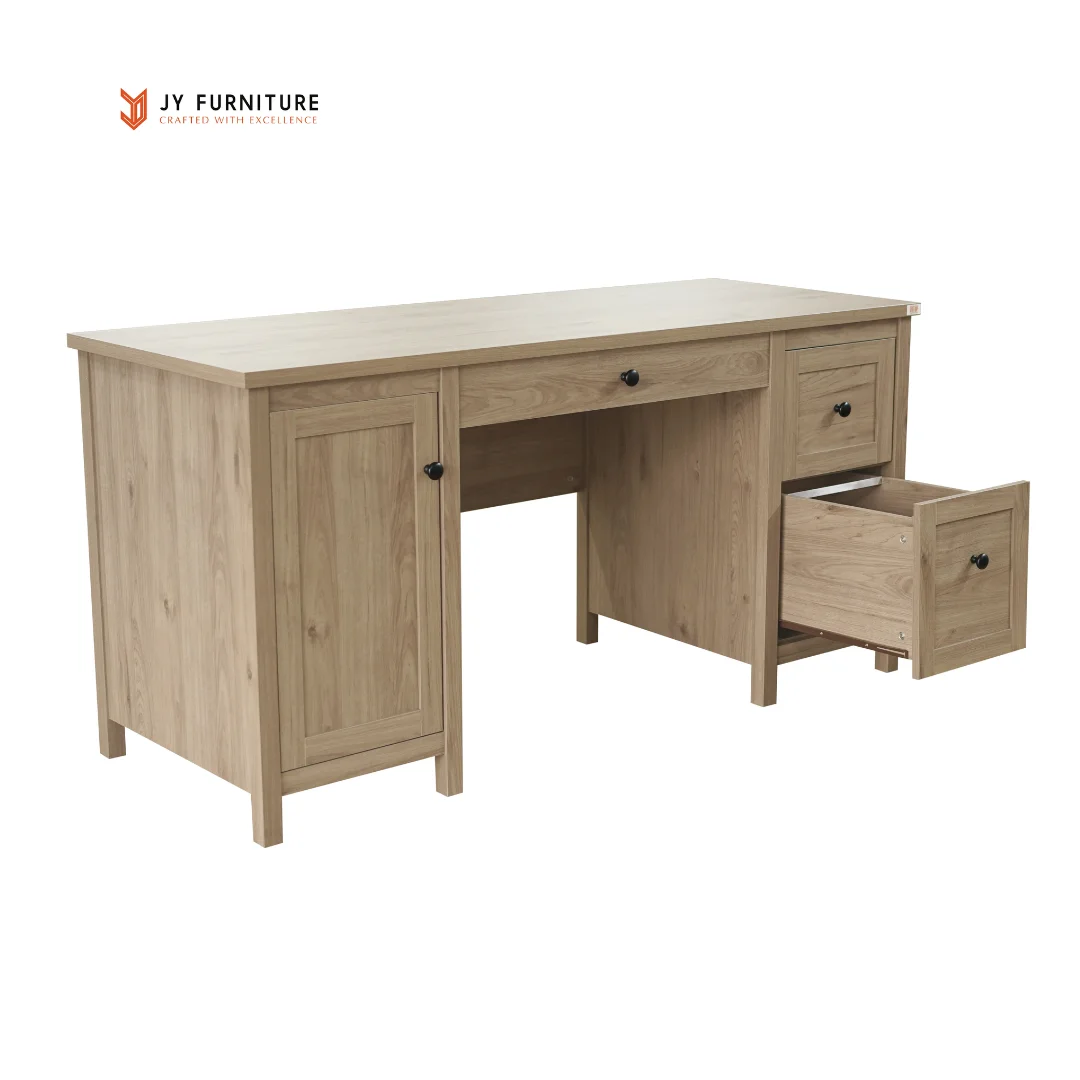 Hot Trend 2022 Luxury Office Desk With Side Cabinet Modern Standing Computer Table New Design Home Office