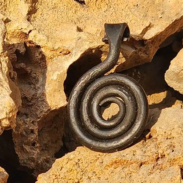 Top Quality Hand Forged Snake Shape Amulet, Blacksmith, Viking, Norse, Pendant, Jeweler, Iron, Steel, History, Pagan, Necklace