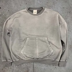 Heavyweight Oversized Vintage Distressed Hoodie Sweatshirt Custom Cotton Acid Wash Vintage Hoodies For Men