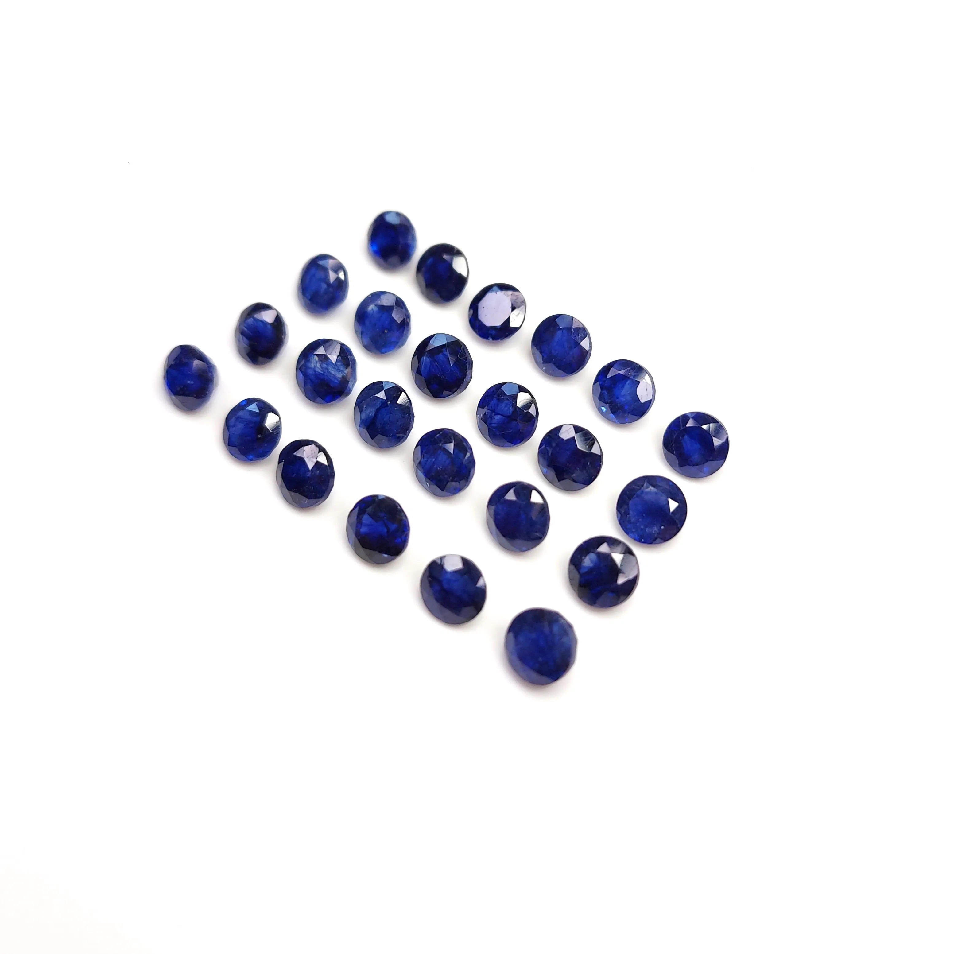 High Quality Top Loose Gemstone Machine Cut Round Shape 5mm Blue Sapphire Stone Available at Affordable Price
