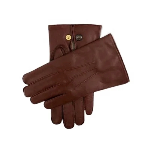 Men Leather Driving Gloves in Genuine Goat Skin Warm Winter Fashion High Quality Durable Leather Gloves