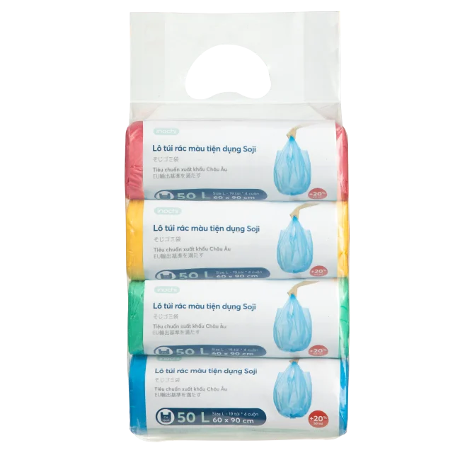Hot Seller Best Quality Pack of 4 Soji Garbage Bag - Colours 25L biodegradable large trash bag garbage hdpe plastic