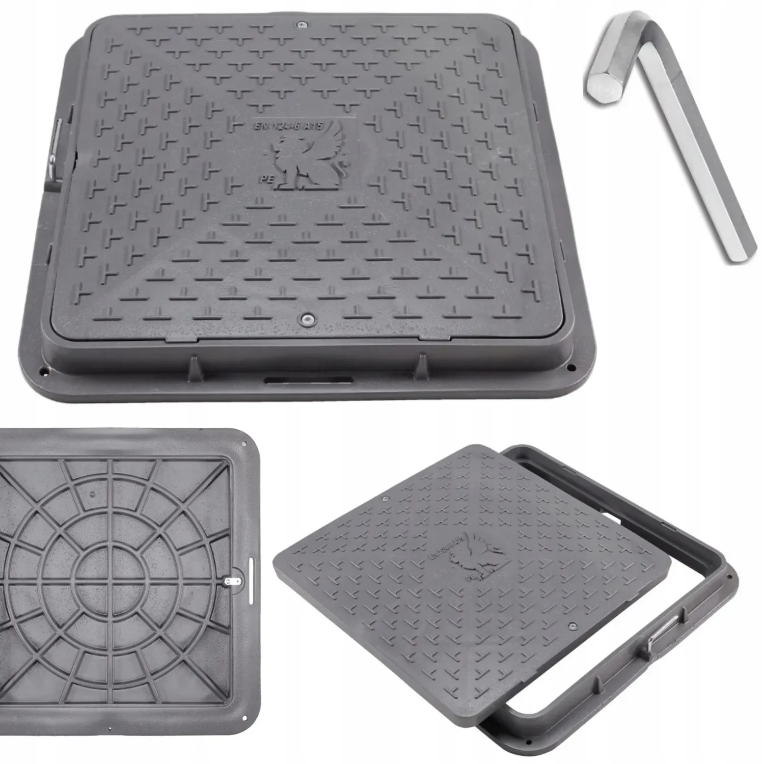 Крышка для колодца, 71x71 см или септический резервуар для воды 1,5 т с винтовым замком, крышка люка для канализации