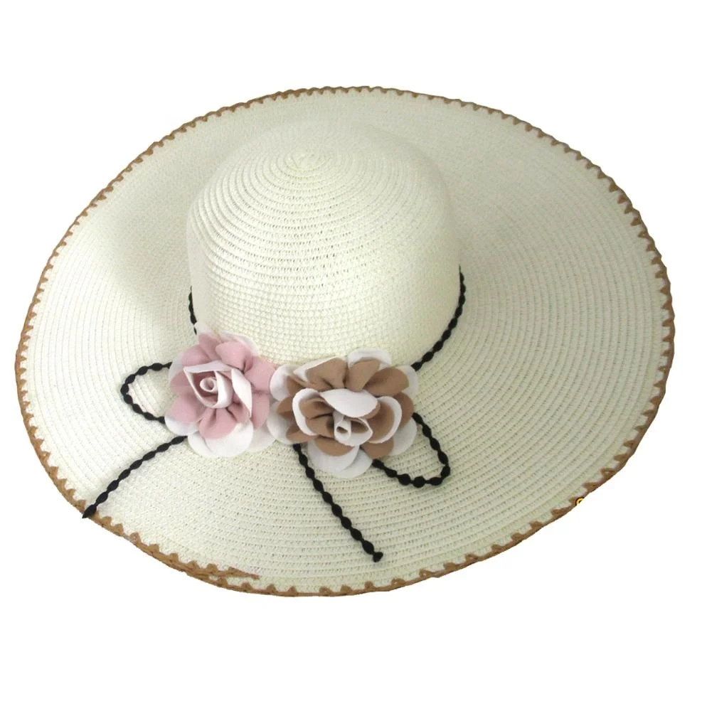 Wholesale Women Beach Paper Straw Hat Wide Brim Beach Hat