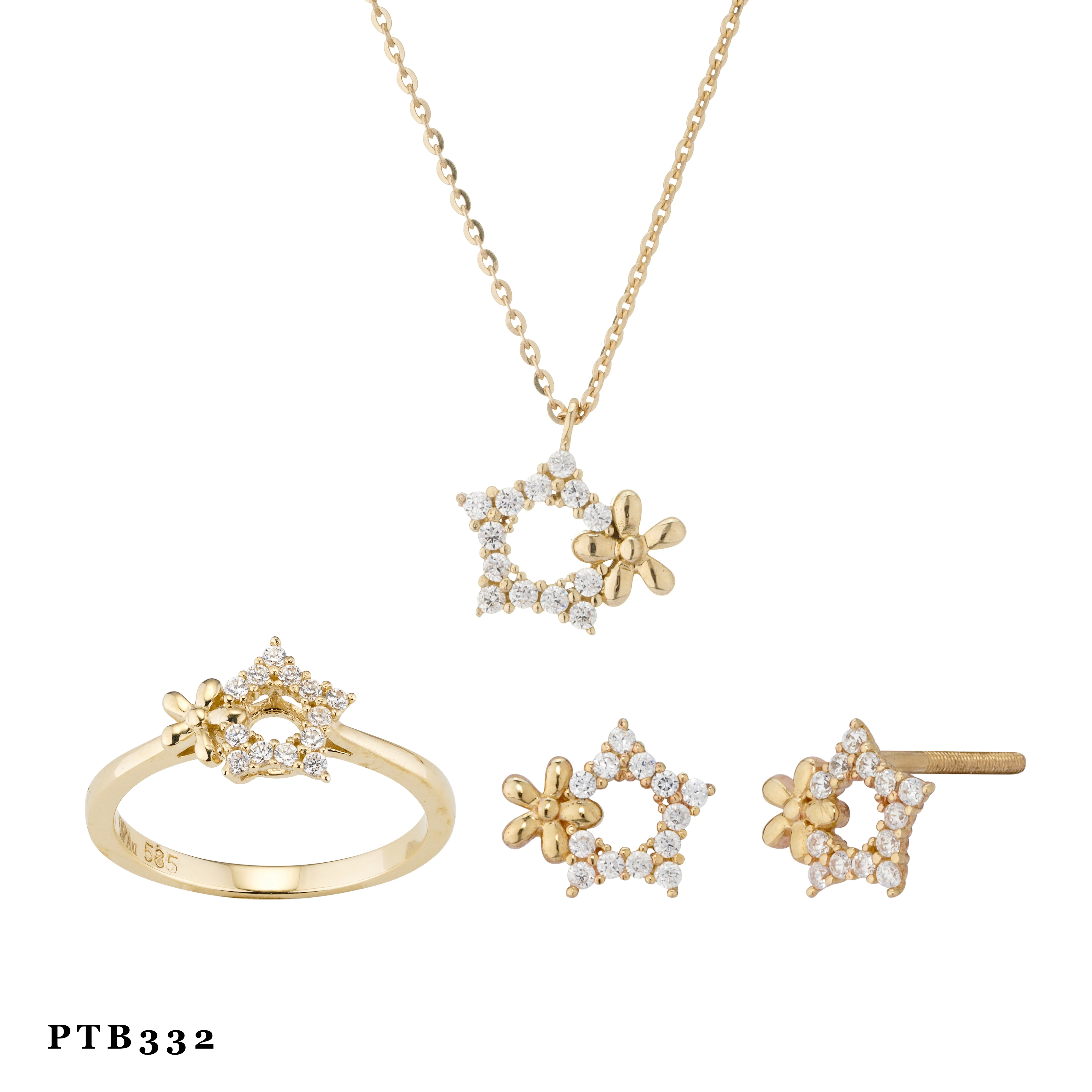 9K,10K,14K,18K solid gold stud earrings small earrings for kids - HTJ brand Vietnam jewelry manufacturer BTPTB332