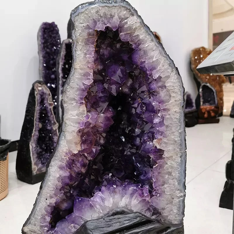 Reiki Crystal Crafts C Uruguay Amethyst cluster geode for FengShui and home decoration Healing Therapy