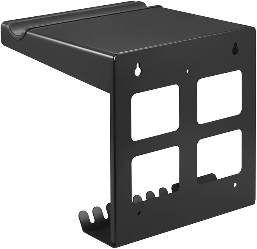 Wall Bike Storage and Display Rack Mount System with Open Shelf and Gear Hooks Supports Bikes Up to 33lbs.