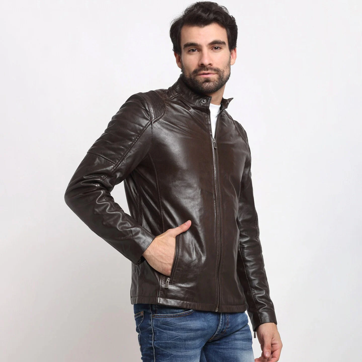 Top Hot Premium Quality Leather Jacket for Men Style with 100% Original Cowhide Safari Leather Jackets