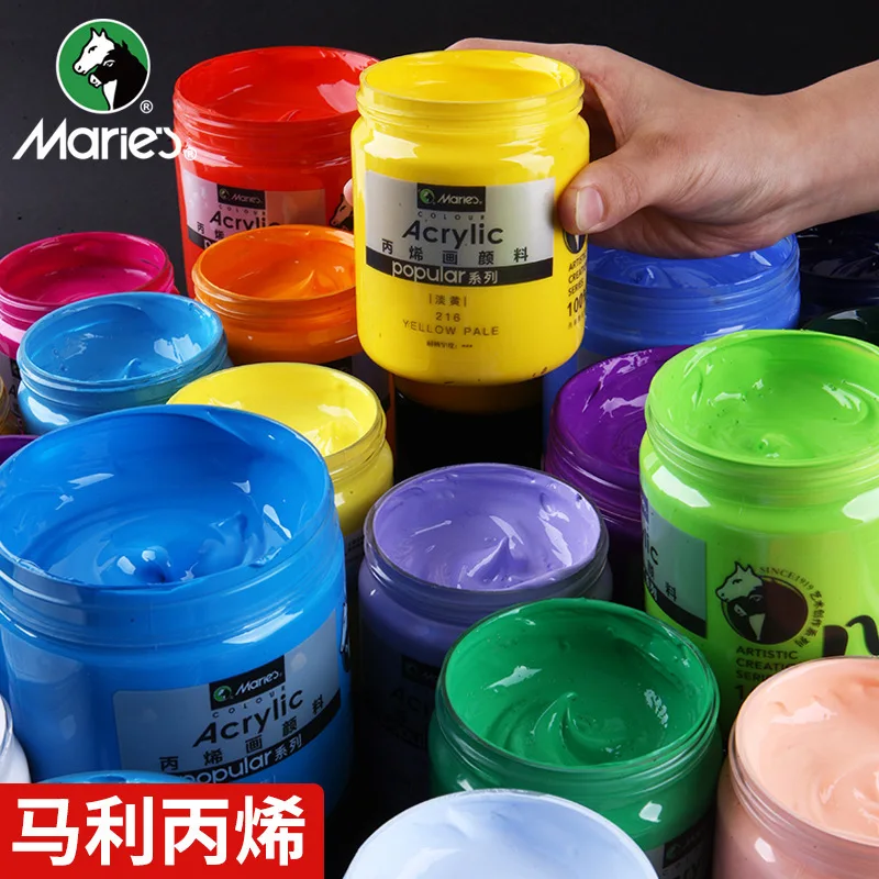 Maries Z300 Z500 300ml 500ml 50 colours artist professional acrylic colour paint for canvas shoe stone shirt wall paint