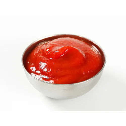 Red Color Double-Concentrated Tomato Paste in Drum Packaging Factory-Ketchup Also Available in Sachet Packaging