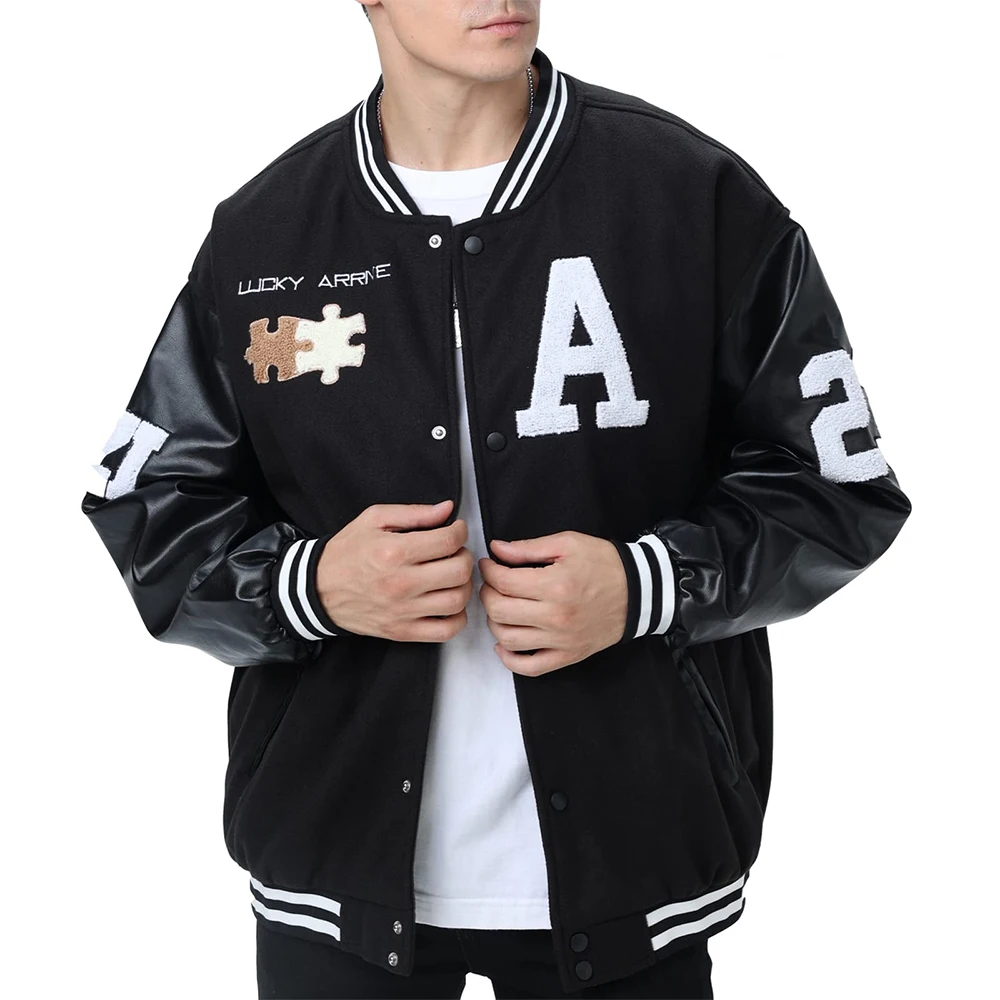 Factory Wholesale High Quality Slim Coat Men Fall Winter Vintage Embroidery Baseball Jackets Men Letterman Jacke Outwear Clothin