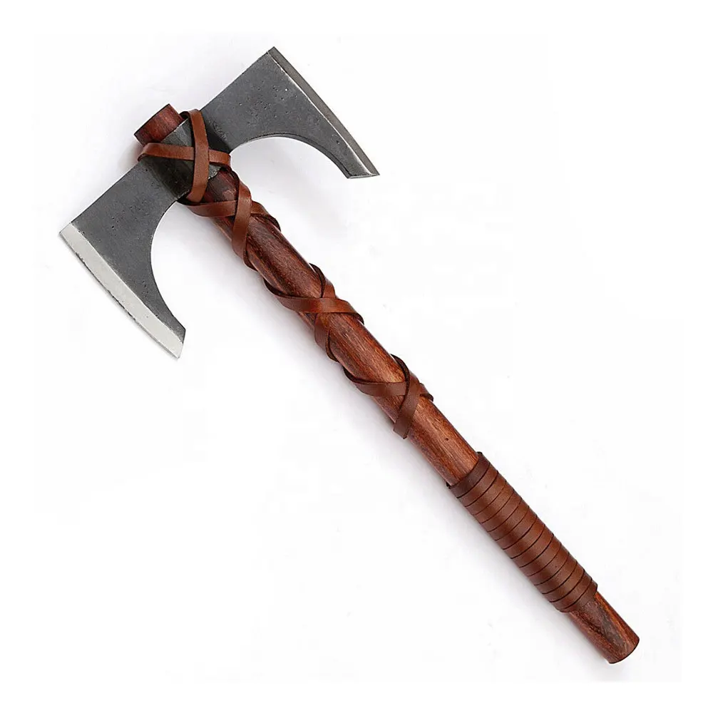 Customized New Arrival Damascus Steel Camping Hunting Outdoor Adventure Hunting Viking Axe With Wood Handle