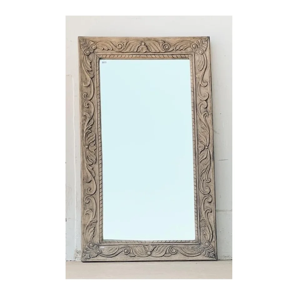 Top Quality Wall Hanging Solid Wooden Framed Mirror Round Bathroom Mirror for home and wall decor use