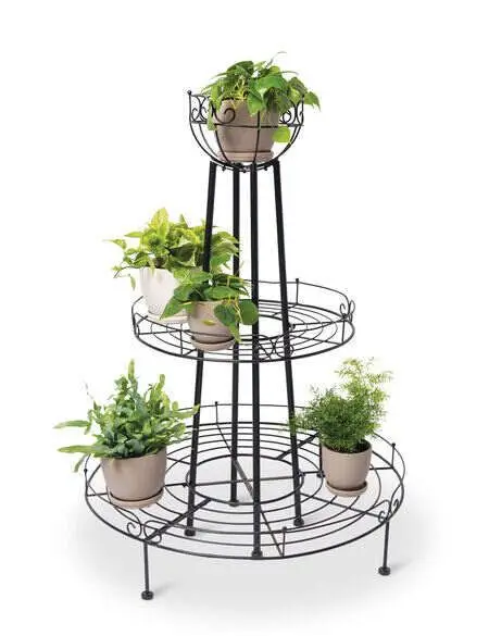Plant Stand Outdoor Indoor 3 Tier Tall Metal Plant Stand