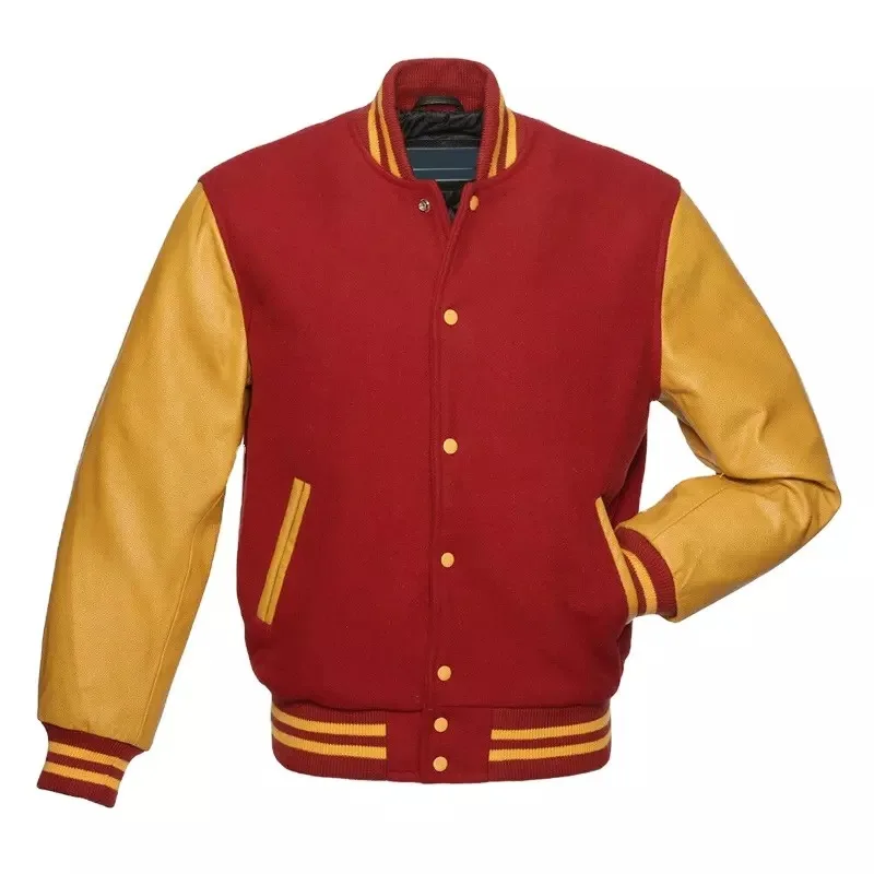 Baseball Letterman   Bomber Jacket Sportswear Baseball Team Leather And Wool Men  Jacket embroidery chenille