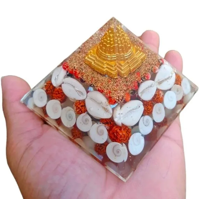 Orgone Gomti Chakra Shri Yantra Laxmi Pyramid For Wealth Dhan Lakshmi Pyramid Lord Laxmi Pyramid For Sale
