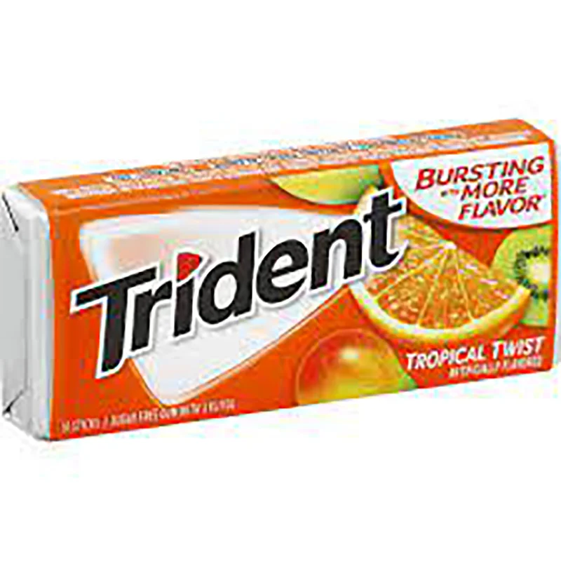 Лидер продаж жевательная резинка TRIDENT блистер с ароматом MENTHOLYPTUS 11 2 г