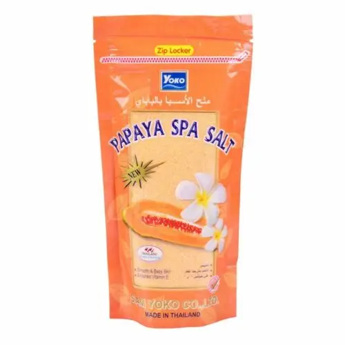 YOKO PAPAYA SPA SALT 300g. From Thailand [YOKO] Papaya Spa Milk Salt Moisturizing Exfoliating Body Scrub 300g NEW