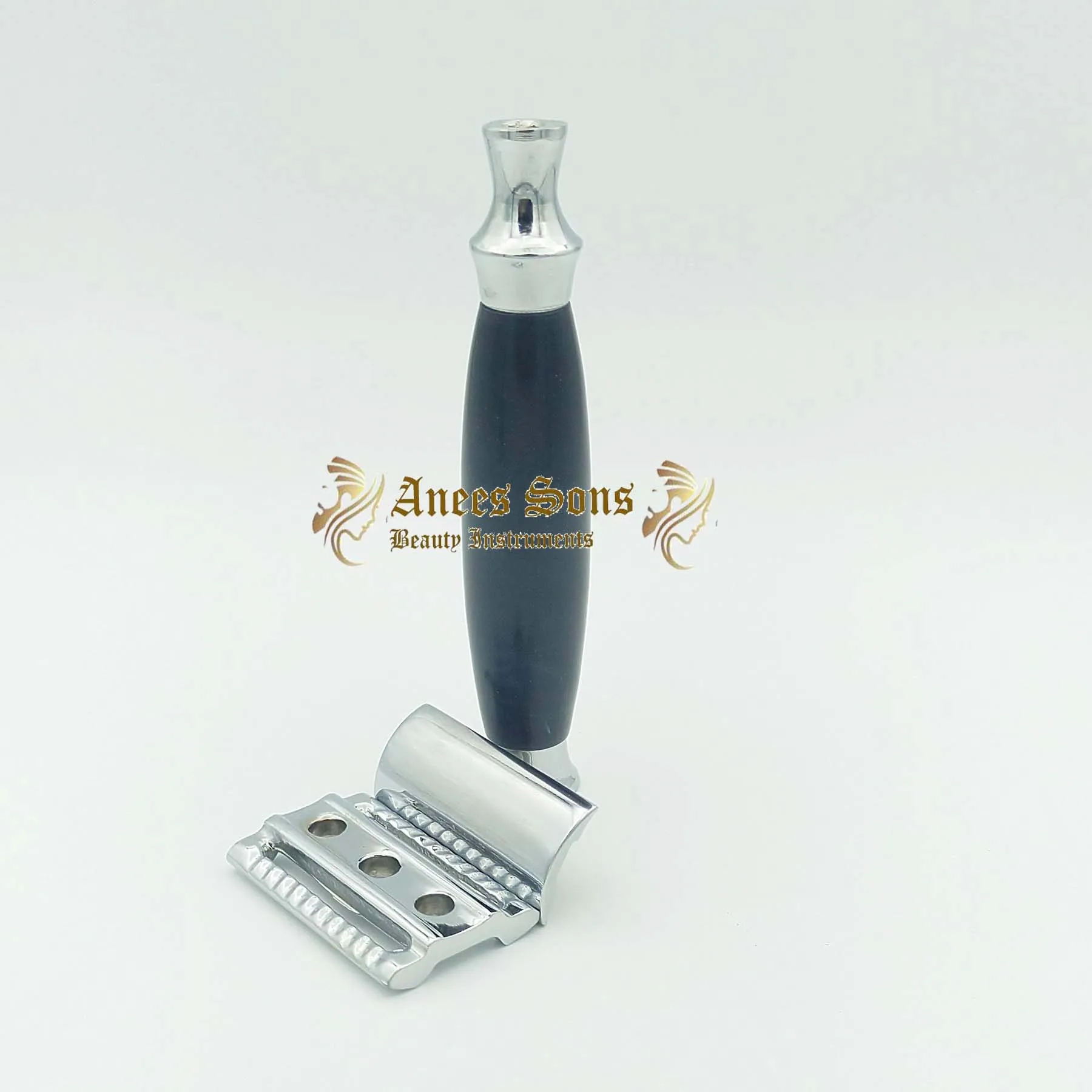 Black Ebony Handle Double Edge Safety Razor Stainless Steel Shaving Razor For Men Women