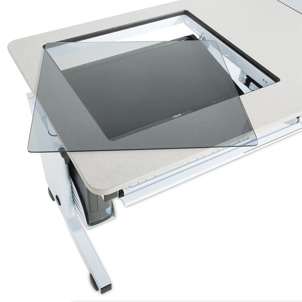VersaDesk Downview Height-Adjustable Computer Table White/Grey